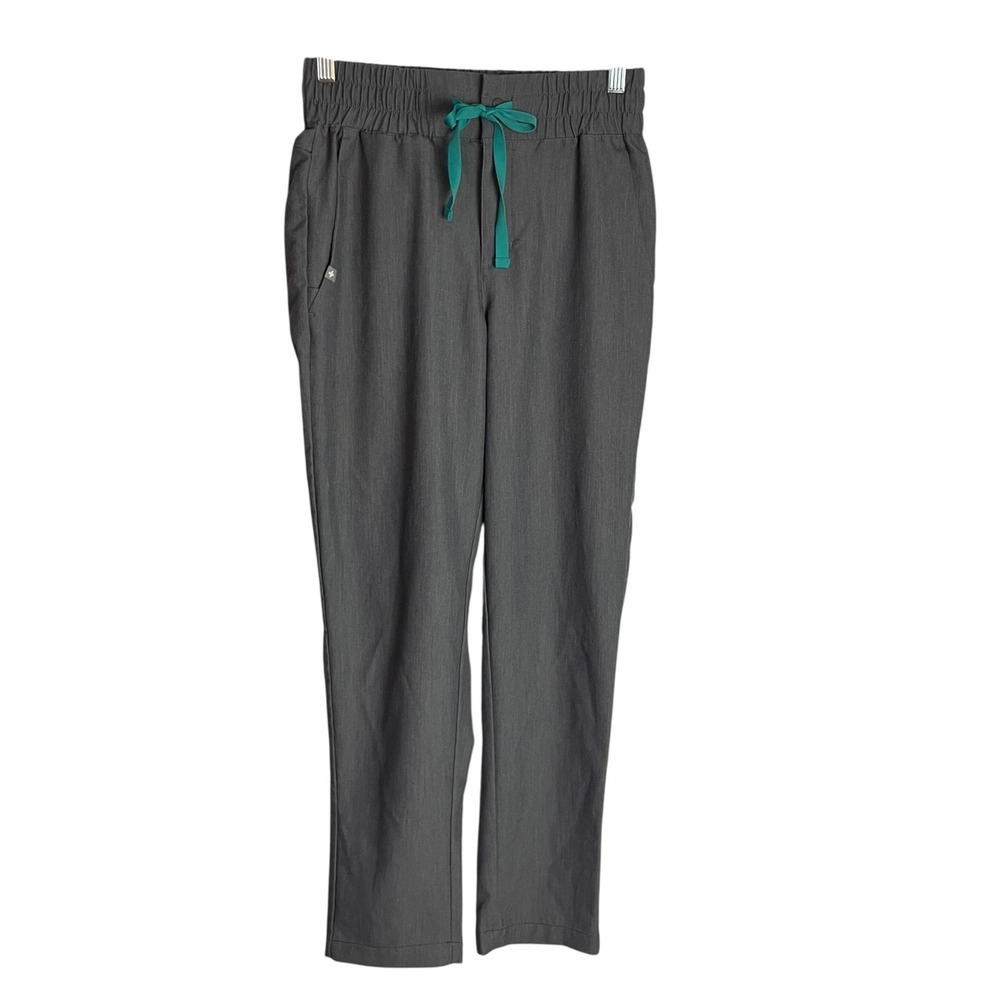 FIGS Womens Tilpa Scrub Pants Size XS Gray Zip Fly Drawstring Waist Stretch